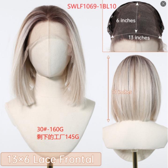 Luna-DWY 13×6 Lace Front Free Part Shoulder Length Bob Glueless Synthetic Wig