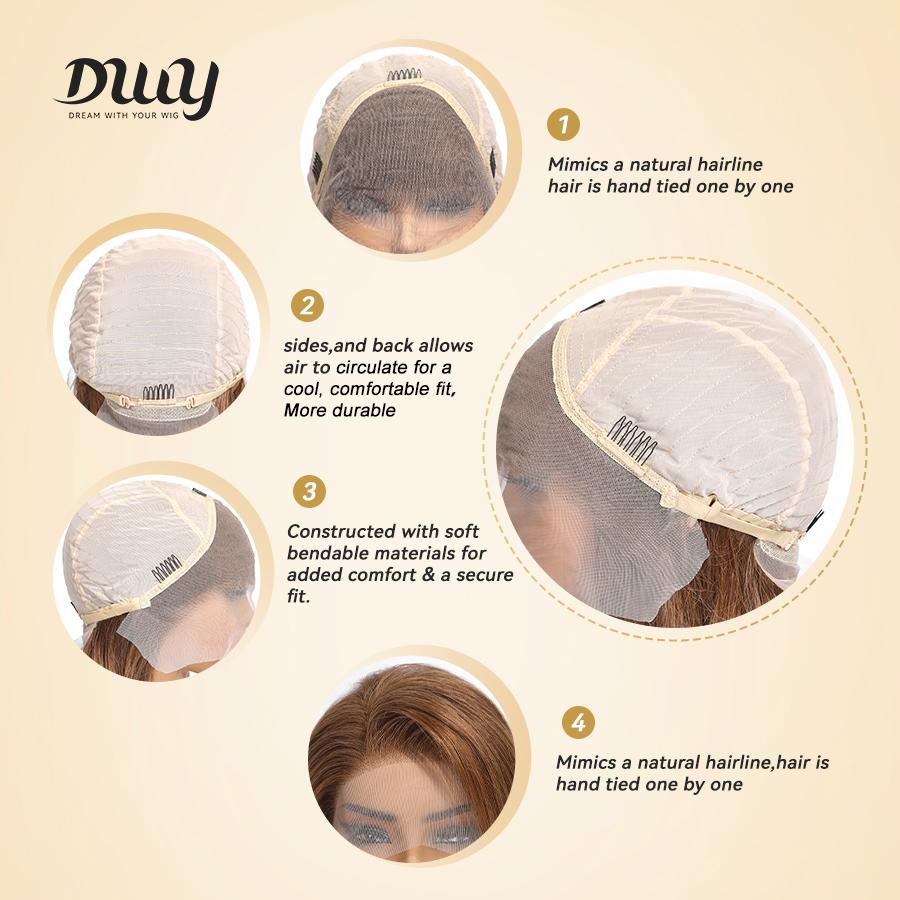 Corinne C- DWY Human Hair Pre Plucked Bob Hair 13*6 Natural Textured Hair Invisible HD Lace Frontal Synthetic Wig