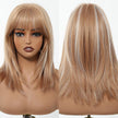 Elysia H-DWY Mid-Length Straight Brown with Highlights Glueless Synthetic Wig