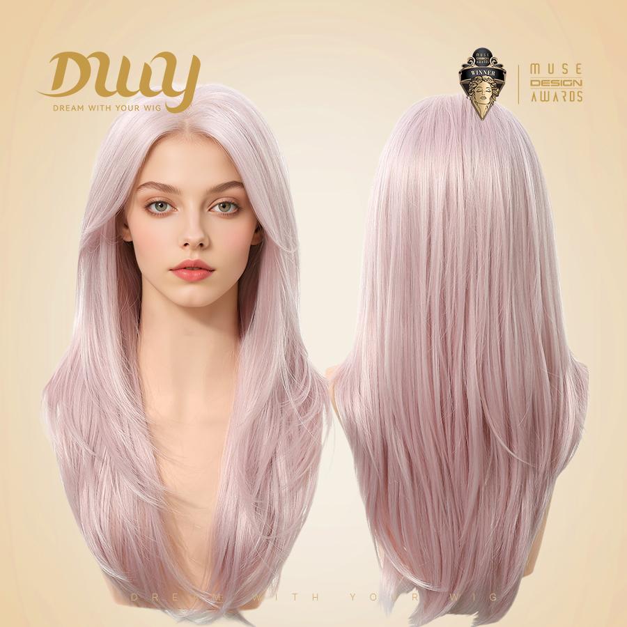 Amaris-New Arrival DWY 13×4 Filter Lace Front Free Part Long-Length Straight Brown Synthetic Wig