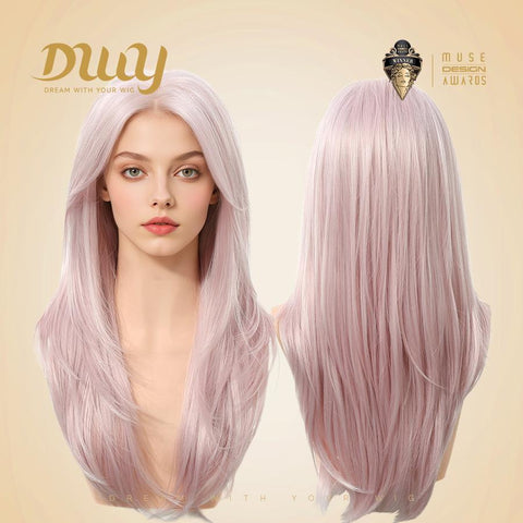 Amaris-New Arrival DWY 13×4 Filter Lace Front Free Part Long-Length Straight Brown Synthetic Wig