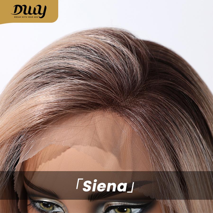 Siena-DWY 13×6 Filter Lace Free Parting Shoulder Length Light Pink Glueless Synthetic Wig
