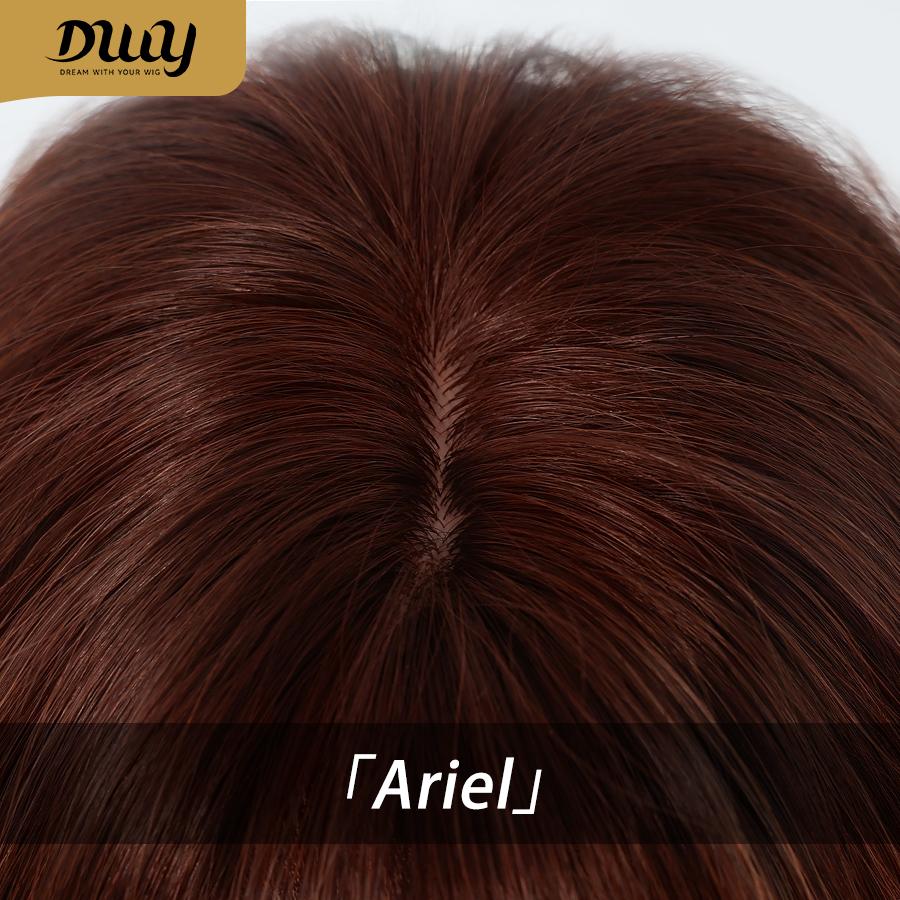 [Festival Limited]Ariel-DWY Mid-length Copper Ginger Butterfly Lob with Bangs Glueless Synthetic Wig for Women 16 Inches