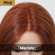 Merida -DWY Mono Lace Front Free Part Long-Length Curly Drity Orange Glueless Synthetic Wig for Women 24 Inches