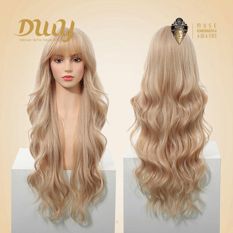 【New in】Stella-DWY 30-Inch Long Wavy Realistic Scalp Glueless Synthetic Wig