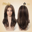 Loreen -DWY NEW Step Go Lace Free Part Long-Length Layered Brown Balayage Glueless Mixed Japanese Fiber Wig for Women 22 Inches