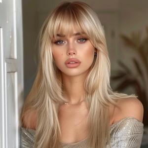 Jude-DWY Long Straight Sliky Glueless Synthetic Wig