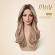 Evelyn -DWY Mono Lace Front Free Part Long-Length Wavy Pink Blonde Rooted Glueless Synthetic Wig for Women 20 Inches