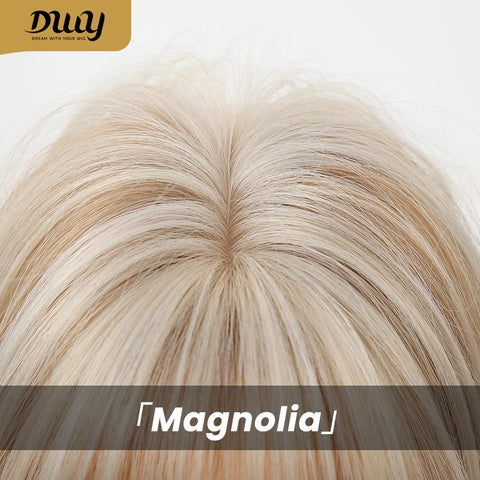 【New in】Magnolia- 14-Inch Short Platinum Blonde Bob Wig with Bangs - Glueless Synthetic Hair for Women