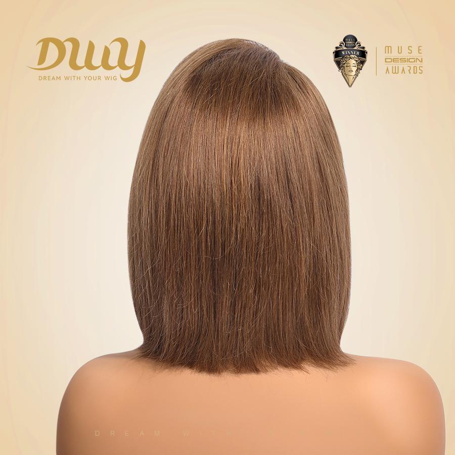 Corinne C- DWY Human Hair Pre Plucked Bob Hair 13*6 Natural Textured Hair Invisible HD Lace Frontal Synthetic Wig