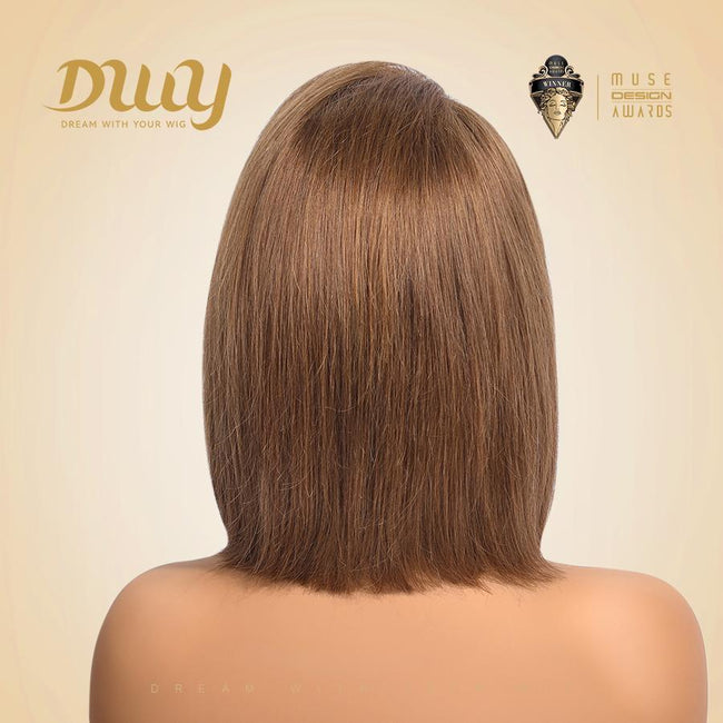 Corinne C- DWY Human Hair Pre Plucked Bob Hair 13*6 Natural Textured Hair Invisible HD Lace Frontal Synthetic Wig