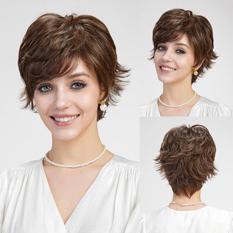 Savannah-DWY Mono Lace Front Free Part Ice Blonde Short Pixie Synthetic Wig