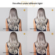 Katelynn-DWY 22-Inch Long Natural Wave Gray Gradient Brown Layered Cut Synthetic Wig