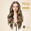 Tin-DWY 13x6 Lace Front Wig 26 Inches Long Water Wavy Brown Glueless Synthetic Wig