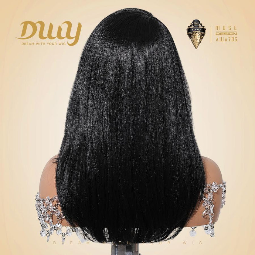 【CLEARANCE SALE】Jeti DWY Machine Made Long length Layer cut Hairstyle Black Glueless Synthetic Wig 20 Inch