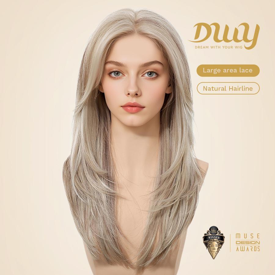 Adeline- DWY 13×4 Filter Lace Front Free Part Layered  Straight Blonde Synthetic Wig