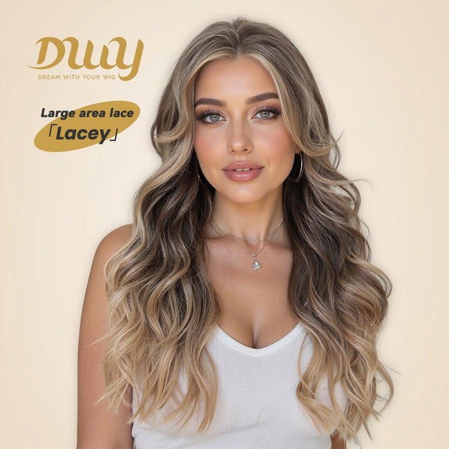 Lacey-DWY Filter Lace 13x6 Lace Front Ombre Blonde Curly Wig